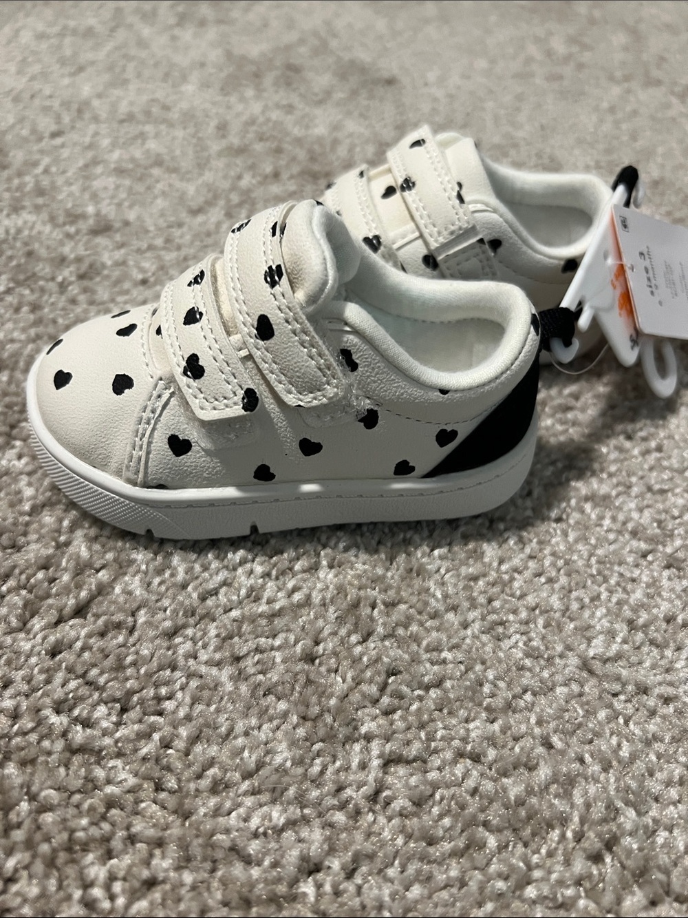 Carter's White Sneakers with Black Heart Print - Picture 4 of 5